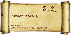 Puches Károly névjegykártya